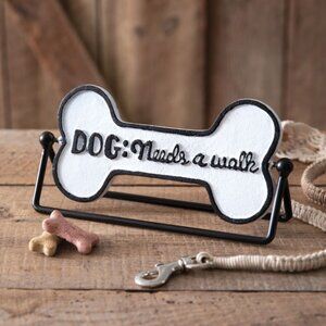 Dog Walk Rotating Tabletop metal Sign